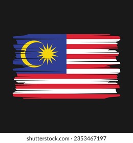 Ilustración del vector del pincel de bandera de Malasia