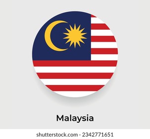 Malaysischer Flaggenblasenkreis rund um die Form Symbol Vektorgrafik