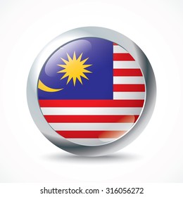 Botón de bandera de Malasia - ilustración vectorial