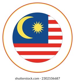 Malaysia flag in circle round 