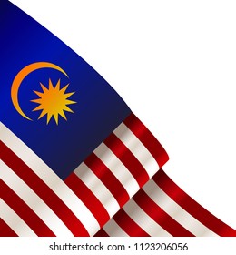 Malaysia flag  with copyspace for your text or images and white background