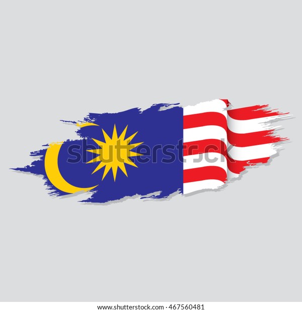 Malaysia Flag Dry Paint Style Effect Stock Vector Royalty Free 467560481