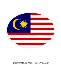 Malaysia flag. Malaysia ellipse flag.