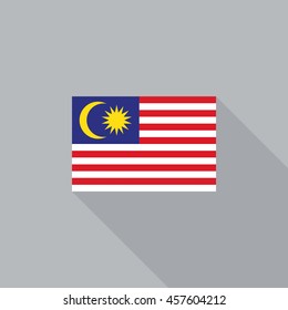 Malaysia flag flat design vector illustration