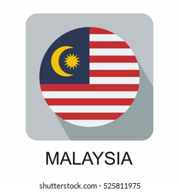 malaysia flag, flat design vector south east asia  flag design