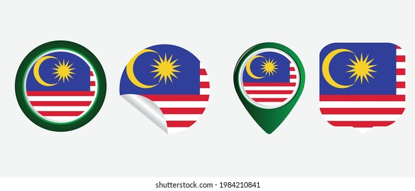 Malaysia flag. flat icon symbol vector illustration