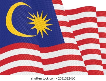 malaysia flag fluttering gradient texture