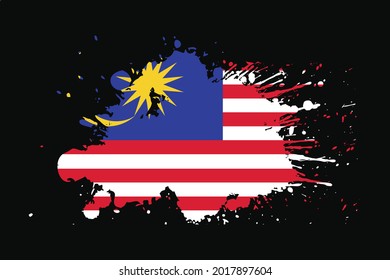 Malaysia Flag With Grunge Effect Design. It will be used t-shirt graphics, print, poster and Background.