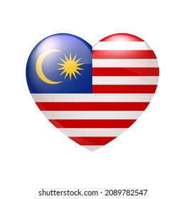Malaysia fliegt im Herzen. Vektorsymbol. Country Liebessymbol. Einzige Abbildung eps10