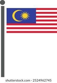 Malaysia flag with holder eps 10