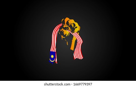 Malaysia Flag Holding In Hand Man Stock Illustration