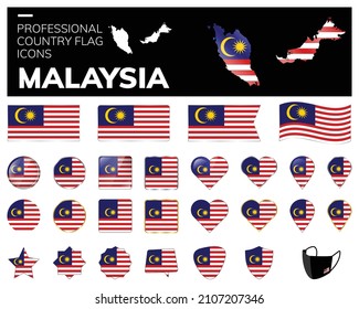 Malaysia Flag Icons Vector
Professional Country flag icons