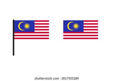 Bandera de Malasia aislada de fondo blanco