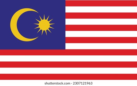 Malaysia flag isolated vector .The Malaysia is a member of Asean Economic Community (AEC)	