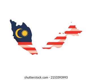 bandera malasia e icono del mapa