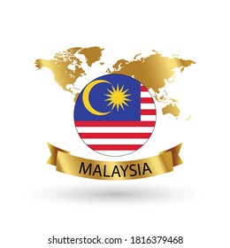 Malaysia Flag .official national flags of the world series. circular design . Vector