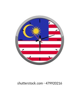 MALAYSIA flag on wall clock