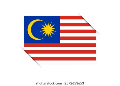 Malaysia flag - rectangle colorful flag representing a country cultural identity and heritage. The essence of national pride and unity. Attached by the corners in a paper album