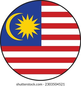 malaysia flag in with rounded shape
