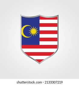 Malaysia Flag with Shield Frame