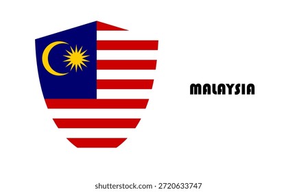 Bandeira da Malásia em forma de escudo (emblema)si
