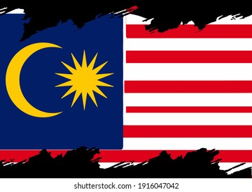 Malaysia Flag Square Shape Vector Illustration