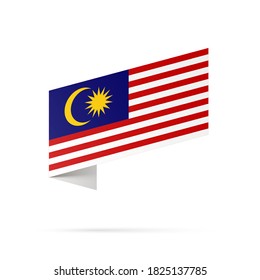 Malaysia Flaggenstaatsymbol einzeln auf nationalem Hintergrund. Grußkarte Nationaler Unabhängigkeitstag des Malaysia. Illustrationsbanner mit realistischer Staatsflagge.