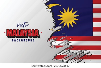 Malaysia flag vector background: Perfect for social media, greeting cards, posters, banners, promotions and backgrounds.