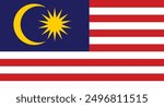 Malaysia Flag vector design and illustration , National flag of  Malaysia