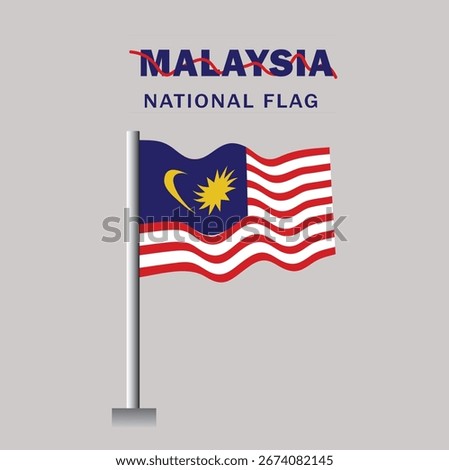 Malaysia Flag vector design and illustration , National flag of Malaysia
