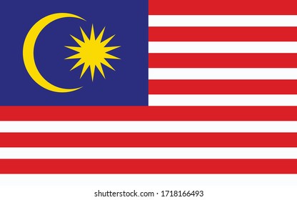 Malaysia flag vector graphic. Rectangle Malaysian flag illustration. Malaysia country flag is a symbol of freedom, patriotism and independence.