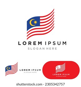 Ilustración de diseño de icono del vector de bandera de Malasia