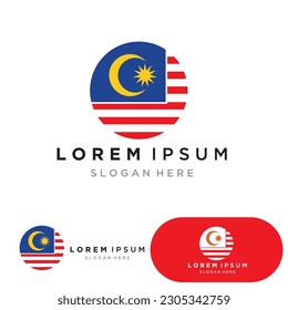 Ilustración de diseño de icono del vector de bandera de Malasia