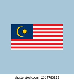 Diseño de símbolo de icono de vector de bandera de Malasia
