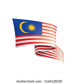 Malaysia flag, vector illustration on a white background.