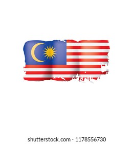 Malaysia flag, vector illustration on a white background
