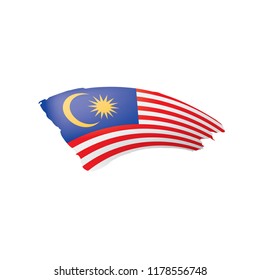 Malaysia flag, vector illustration on a white background