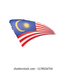 Malaysia flag, vector illustration on a white background