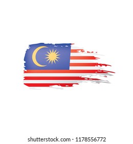 Malaysia flag, vector illustration on a white background