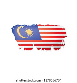 Malaysia flag, vector illustration on a white background