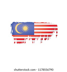Malaysia flag, vector illustration on a white background