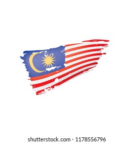 Malaysia flag, vector illustration on a white background