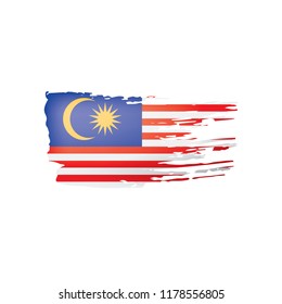 Malaysia flag, vector illustration on a white background