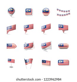 Malaysia flag, vector illustration on a white background.