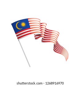 Malaysia flag, vector illustration on a white background.