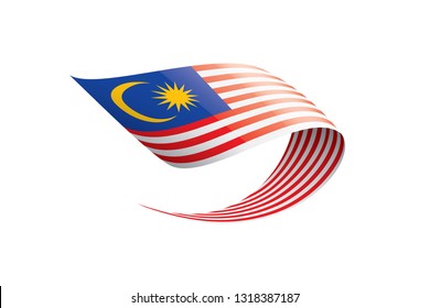 Malaysia flag, vector illustration on a white background.