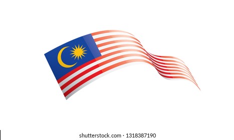 Malaysia flag, vector illustration on a white background.