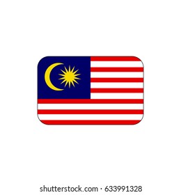 Malaysia flag vector isolated on white background. 