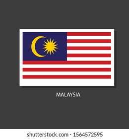 Malaysia flag Vector Square Icon.
