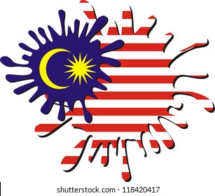 Malaysia flag - vector water splash used to create Flag